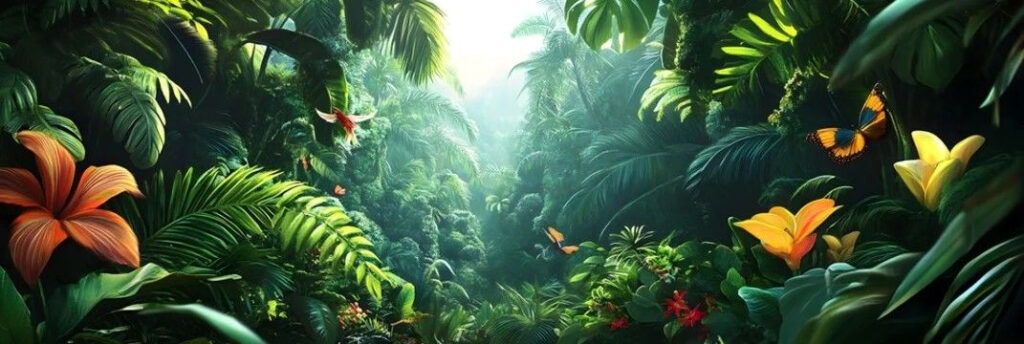 Colorful Jungle Paradise in Bloom