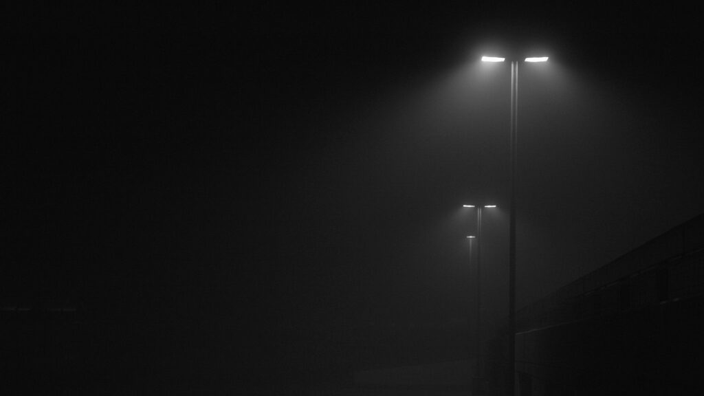 Lonely Streetlight in the Dark