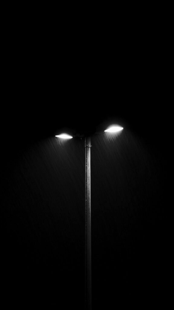 Dramatic Street Lamps in the Dark