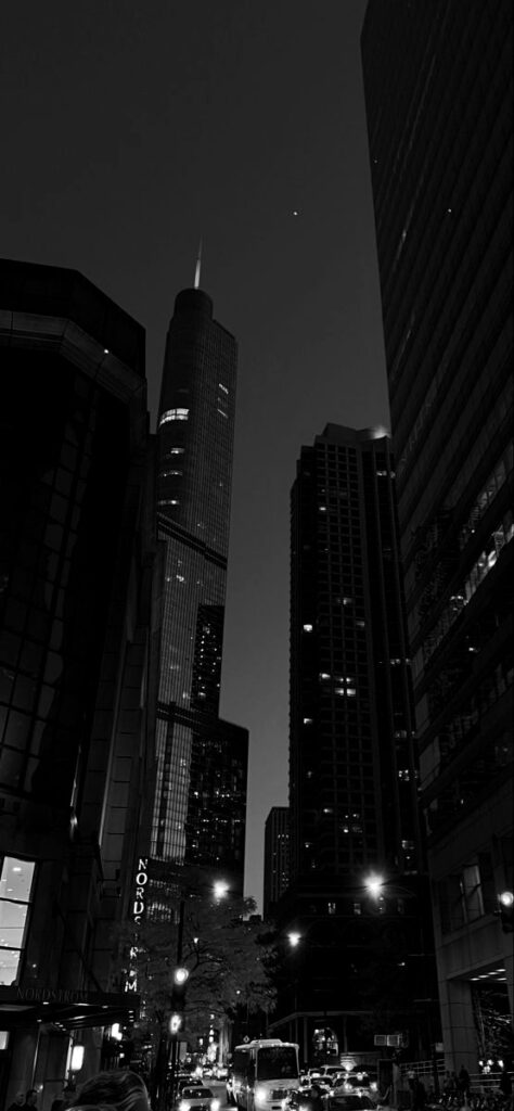 Urban Nightscape: City Streets at Twilight