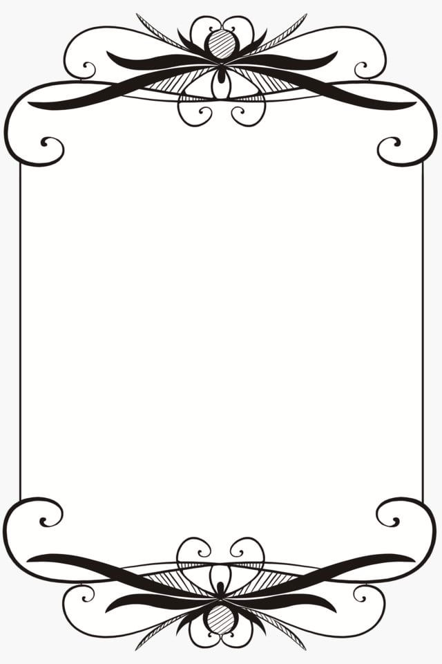 Elegant Black and White Frame with Swirly Detail