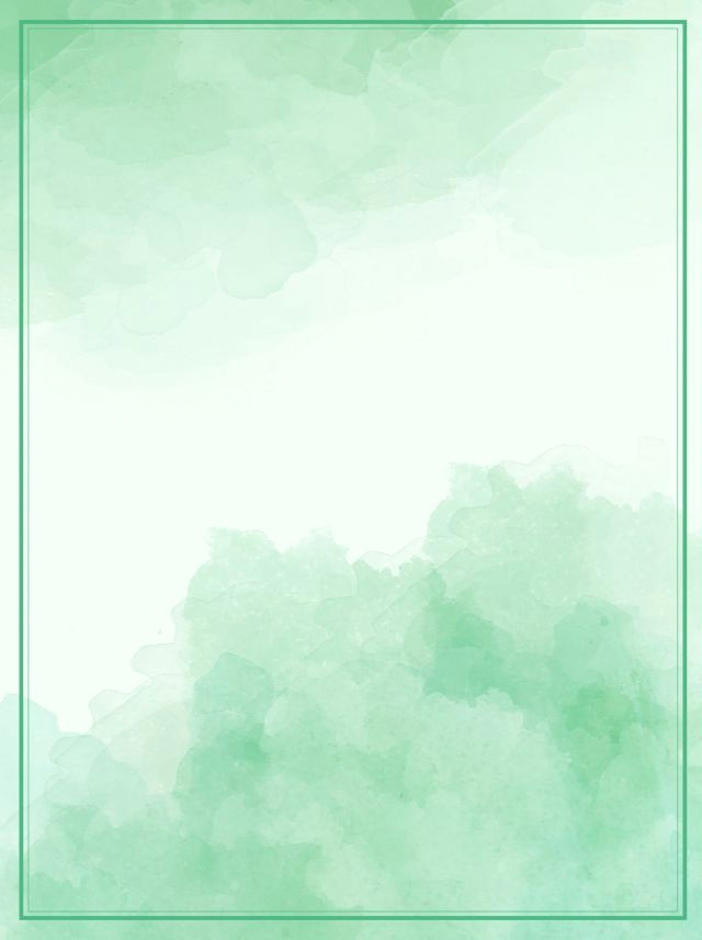 Elegant Watercolor Backgrounds: Soft Green & White Square Frames