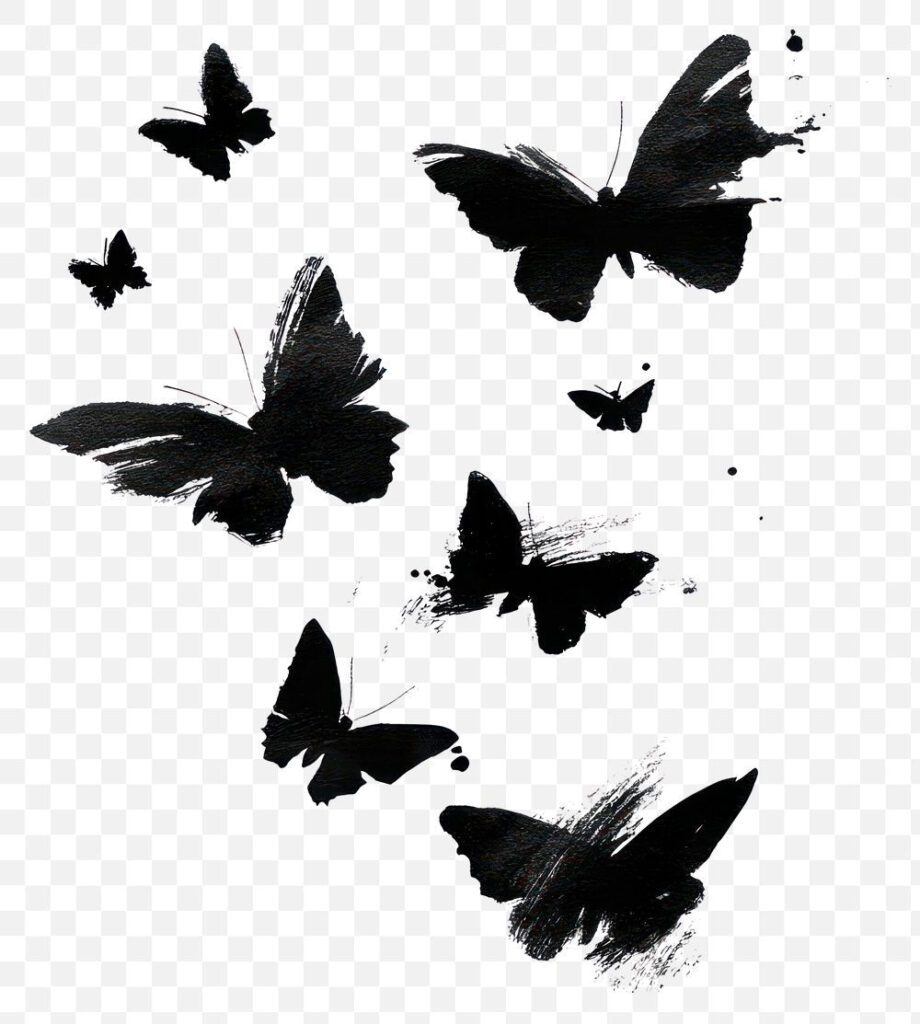 Stunning Black and White Butterfly Clipart