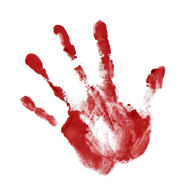 Intense Red Handprint Illustration