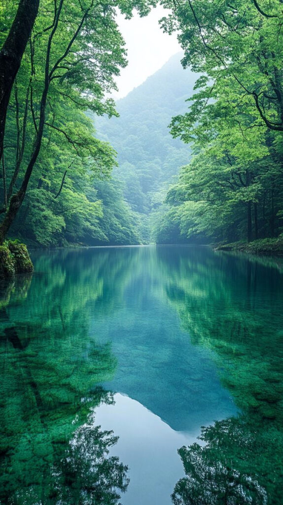 Ethereal Landscape: Majestic Lake Meets Towering Mountains