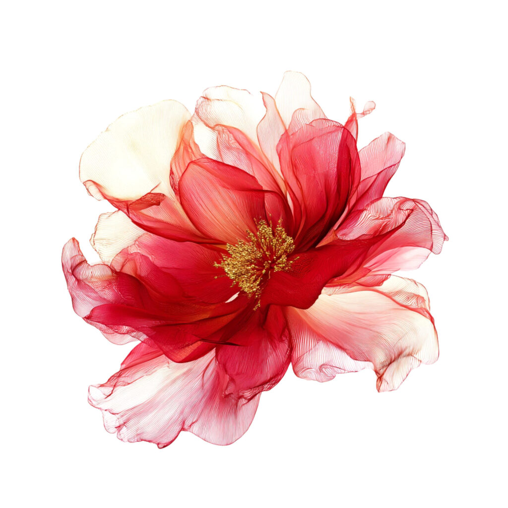 Candy-Colored Delight: Red & White Blossom