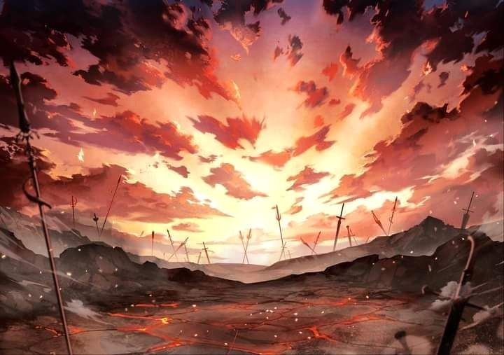 Anime Beauty: Windmills Silhouetted against the Cloudy Sky