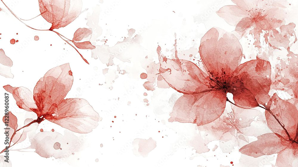 Watercolor Blooms on Clean Canvas
