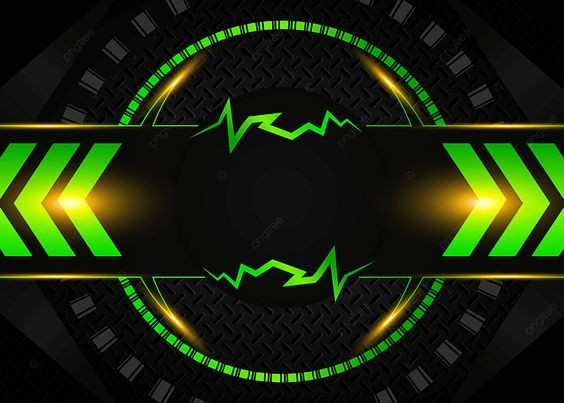 Bold Green Background with Arrows Design Elements