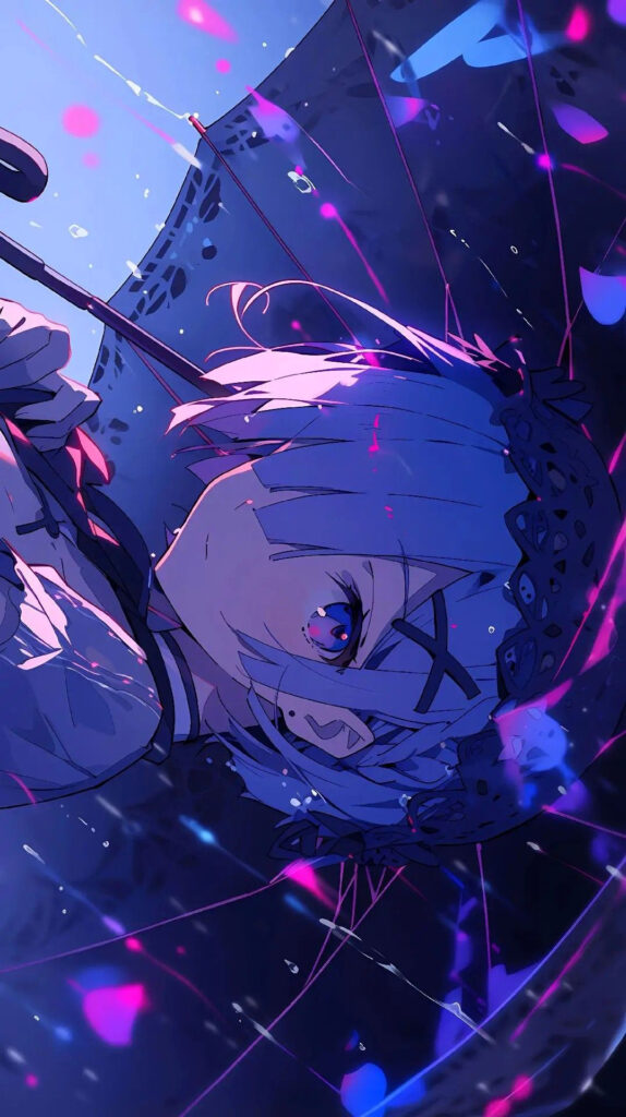 Vibrant Anime Umbrella Moment